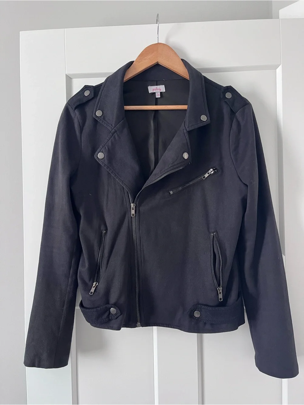 Pixley Black Moto-Style Jacket